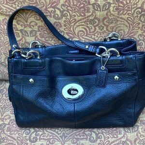 Coach Tote Pebbled Leather Designer Shoulder Bag